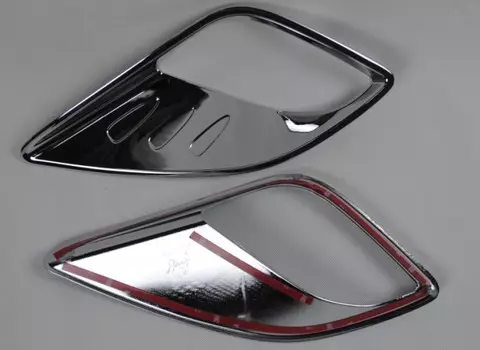 Накладки на противотуманные фары хромированные для Peugeot 408 2012 -