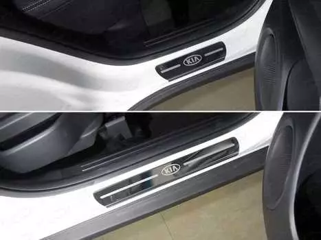 Накладки на пороги TCC KIASOUL17-13 Kia Soul 2017-2019