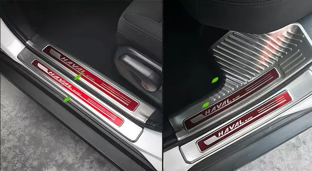 Накладки на внешние дверные пороги (нержавеющая сталь) Haval M6 2018 - 2019
