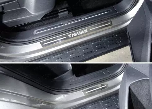 Накладки на внешние пороги 4шт (лист шлифованный) VWTIG17-31 для Volkswagen Tiguan 2017-