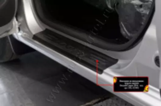 Накладки на внутренние пороги дверей Русская Артель Renault Logan 2014-