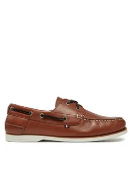 Полуботинки Th Boat Shoe Core Lth FM0FM05569 Tommy Hilfiger, коричневый