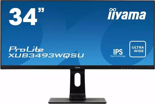 Монитор 34" Iiyama ProLite XUB3493WQSU-B1, 3440х1440, 75 Гц, IPS, черный