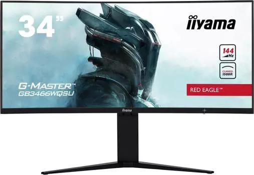 Монитор 34" Iiyama Red Eagle GB3466WQSU-B1, 3440х1440, 144 Гц, VA, черный