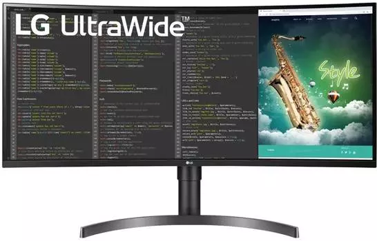 Монитор 35" LG 35WN75C-B, 3440х1440, 100 Гц, VA, черный (35wn75c-b.aruz)