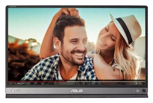 Монитор 15.6" Asus Portable MB16AP, 1920х1080, 60 Гц, IPS, темно-серый (90lm0381-b02170)