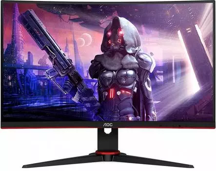 Монитор 23.6" AOC Gaming C24G2AE-BK, 1920х1080, 165 Гц, VA, черный/красный