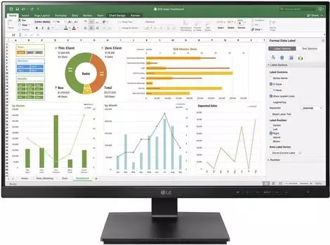 Монитор 23.8" LG 24BN650Y-B.AED, 1920х1080, 75 Гц, IPS, черный