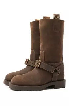 Замшевые сапоги Saddle Burberry