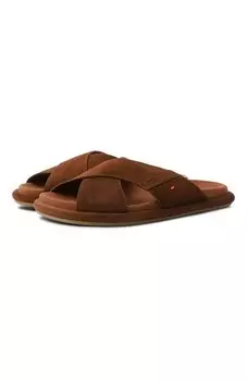Замшевые шлепанцы Santoni