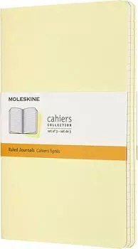Набор Moleskine Cahier Journal Large (CH016M23) 3 блокнота в линейку (Tender Yellow)