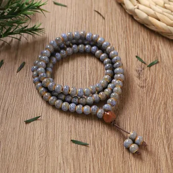 Retro literary and artistic ceramic bracelet, multi-circle beaded bracelet, men and women stacked bead accessories
