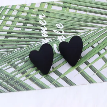 Pinkdudu Heart Shape Cute Stud Earrings Acrylic Mini Colorful Earring Simple Casual Fashion Jewelry PD2233 M красный