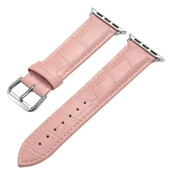 Ремешок из крокодиловой кожи для Apple Watch Ultra 49 мм, 45 мм, 41 мм, 40 мм, 38 мм, 42 мм, 44 мм, ремешок для браслета IWatch 8 7 6 SE 5 4 3 2 38mm 40mm 41mm чёрный