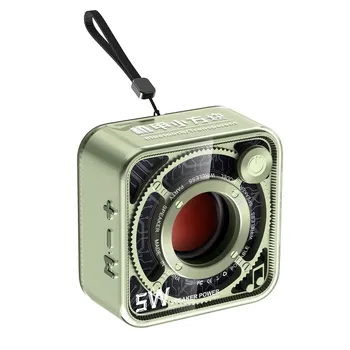 Портативная колонка dw12, 5 вт, прозрачная, 400 мач, зеленая