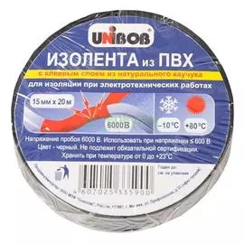 Изолента Unibob 15mm х 20m Black