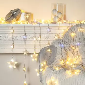 Электрогирлянда Reason Звезды 360 LED теплый белый + синий (вспышка)