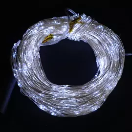 Электрогирлянда серебряная Best technology 1200led холодный белый со стартовым шнуром
