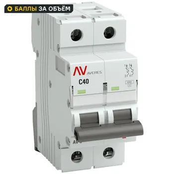 Автоматический выключатель EKF Averes AV-6 2P C40 А 6 кА mcb6-2-40C-av