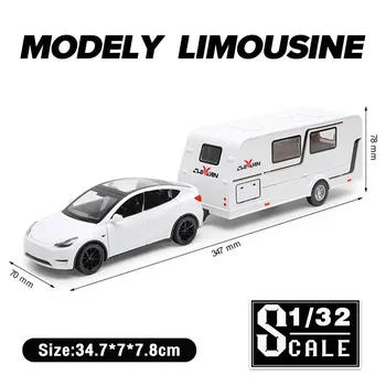 Масштаб 1/32 Tesla Model Y Caravan, металлический литой под давлением сплав, игрушечная модель автомобиля, грузовики для детей, игрушки, автомобили, коллекция для хобби 1/32-Size:34.7*7.8*7cm