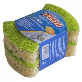 набор губок FRESH антибактериальный, 2 шт, поролон и абразив
