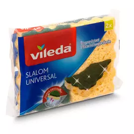 набор губок VILEDA Слалом 2шт 7,2х11,4х2,4см целлюлоза, абразив
