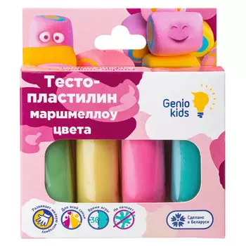 набор для лепки Тесто-пластилин 120г 4 цвета зефирный/маршмеллоу в асс-те
