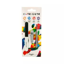 набор для ногтей CUTE-CUTE: 3-сторонняя пилка, клиппер, пинцет