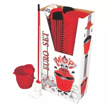набор для уборки MR BRUSH Mop Set Box: ведро 12л с отжимом+поломой МОП 120см хлопок, металл