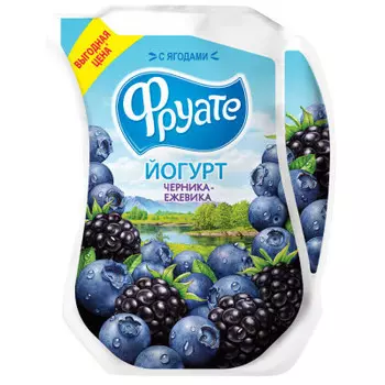 Йогурт фруате 250 г 1, 5% питьевой черника ежевика кувшин