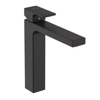 Смеситель для раковины Hansgrohe Vernis Shape с донным клапаном чёрный матовый