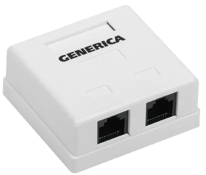 Розетка настенная ITK CS2-1C5EU-22-G информационная RJ45 кат. 5Е UTP 2 порта GENERICA