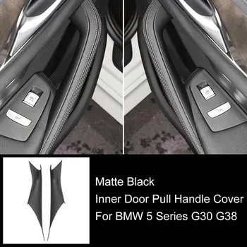 Left&Right Car Inner Door Pull Handle Cover For BMW 5 Series G30 G38 2018 2022 2023 Carbon Fiber Look/Matte 2x Carbon Fiber look