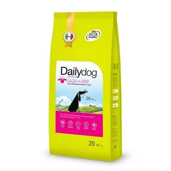 Dailydog Senior Medium Large Breed Lamb and Rice для пожилых собак средних и крупных пород старше 7 лет, с ягненком и рисом повседневный супер премиум без курицы для пожилых с ягненком породы крупного размера мешок Италия 1 уп. х 1 шт. х 20 кг