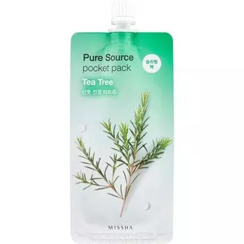 Маска кремовая с экстрактом чайного дерева ночная Pocket pack Pure source Missha 10мл