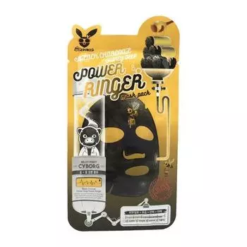 Маска тканевая древесным углем и медом Power ringer black charcoal honey deep Elizavecca 23мл