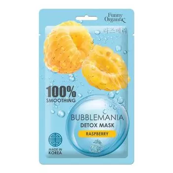 Маска-детокс тканевая кислородная сладкая малина Bubblemania Funny Organix/Фанни Органикс 25г