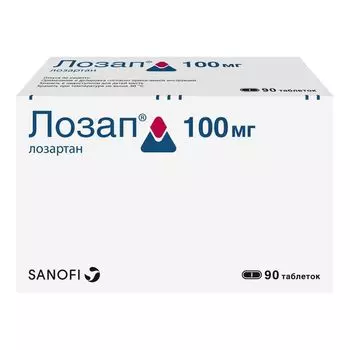 Лозап таблетки п/о плен. 100мг 90шт