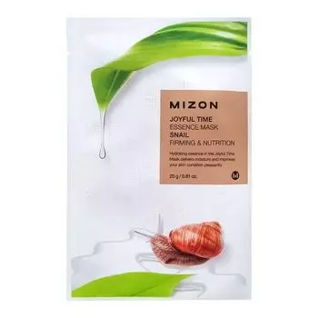 Маска для лица тканевая с экстрактом улиточного муцина Joyful time essence mask snail MIZON 23г