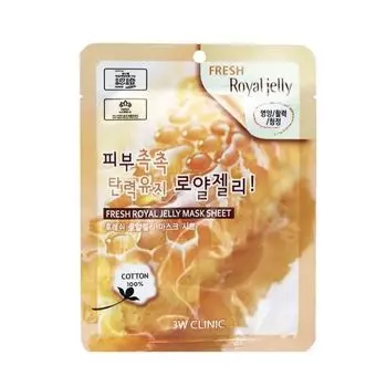 Маска для лица тканевая с маточным молочком Fresh royal jelly mask sheet 3W Clinic 23мл