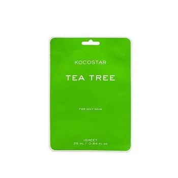 Маска для проблемной кожи против высыпаний с Чайным деревом Tea Tree mask Kocostar