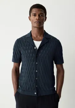 Рубашка REGULAR FIT- SHORT SLEEVE CUBAN COLLAR Next, синий