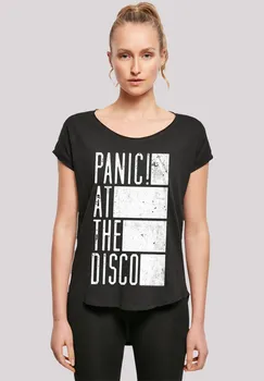 Футболка с принтом PANIC AT THE DISCO BLOCK TEXT F4NT4STIC, черный