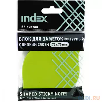 Блок бумажный Index 66 листов 76x76 мм зеленый I484803