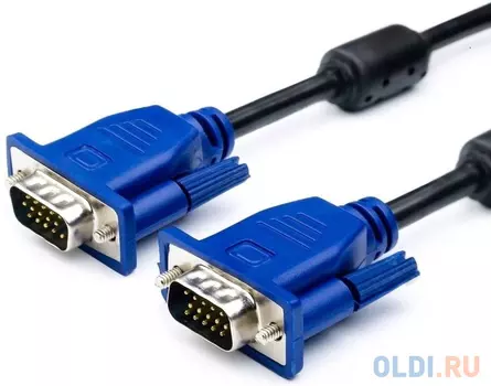 Bion Кабель VGA 15M/15M, экранированный, феритовые кольца, черный, 1.8м [BXP-VGA2-018]