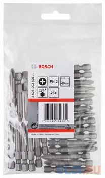 Бита BOSCH 2607002503 25шт. 49мм PH2 хH