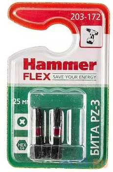 Бита Hammer Flex 203-172 PZ-3 25мм, 2шт.