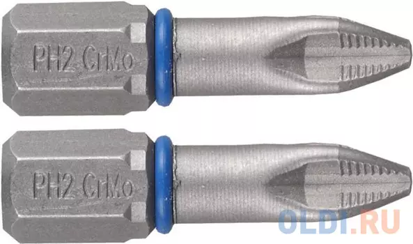 Бита ЗУБР ЭКСПЕРТ 26011-2-25-2 торсион кованая обточ.CrMo C 1/4 PH2 25мм 2шт