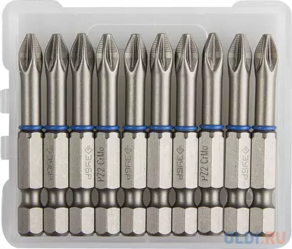 Бита ЗУБР ЭКСПЕРТ 26013-2-50-10 торсион кованая обточ.CrMo E 1/4 PZ2 50мм 10шт
