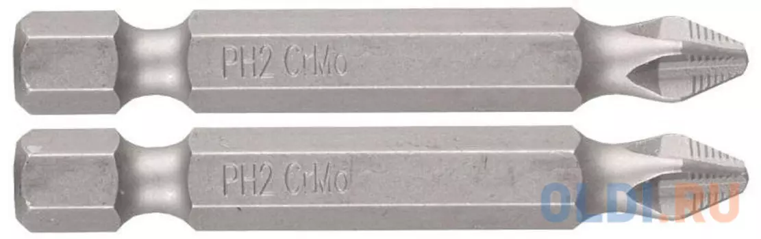 Бита ЗУБР МАСТЕР 26001-3-50-2 кованая CrMo E 1/4 PH3 50мм 2шт